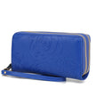 Load image into Gallery viewer, (royal blue)Ellie Vegan Leather Flower Embossed Wristlet by Mia K - BagNook
