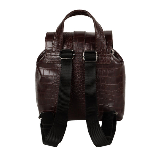 Katy Croc Print Mini Backpack - Upcycled Leather - BagNook