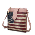 Load image into Gallery viewer, (rose pink)Josephine Vegan Leather FLAG Crossbody by Mia K - BagNook
