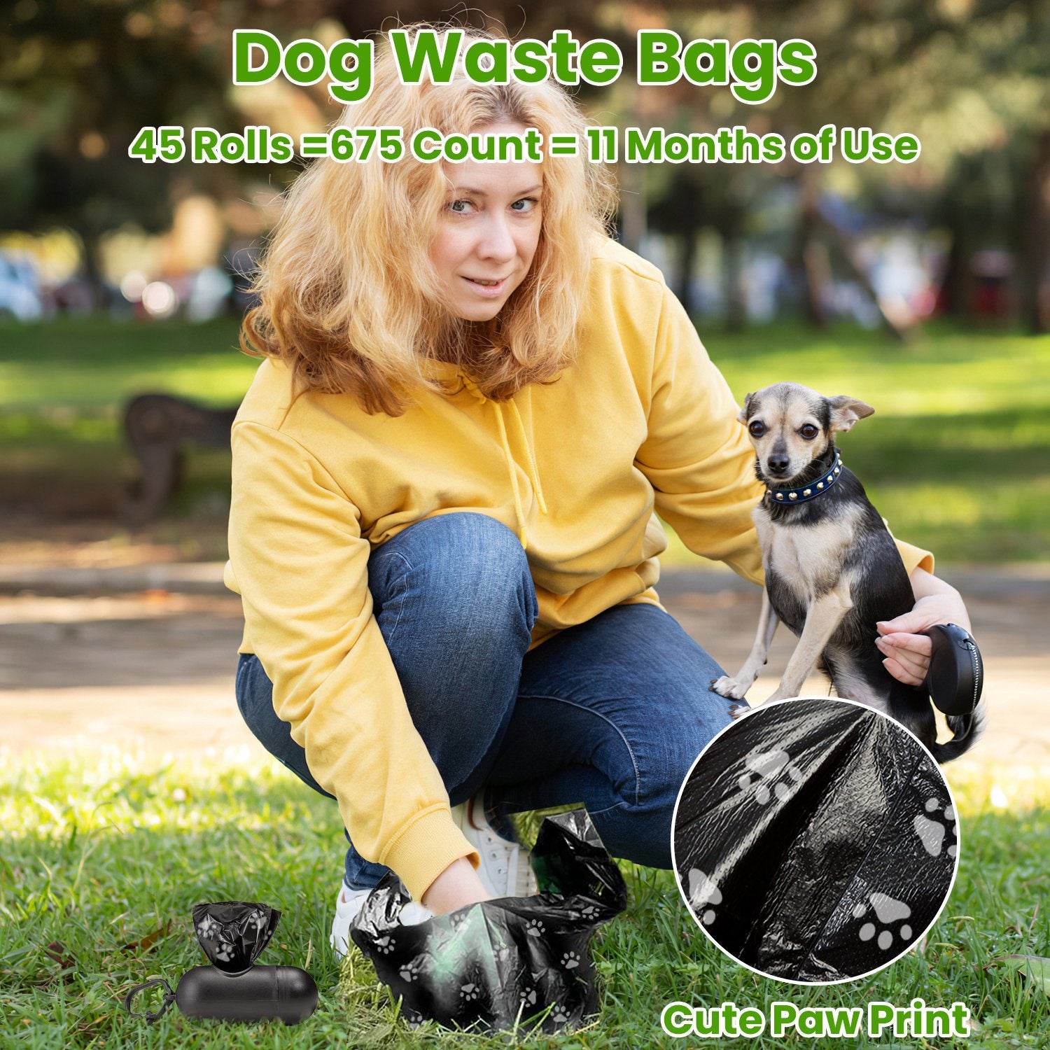 45 Rolls - Pet Waste Bags with Dispenser - BagNook