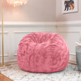 Load image into Gallery viewer, Jaxx Saxx 3 Ft Bean Bag Chair - Faux Fur - Rose Quartz - BagNook
