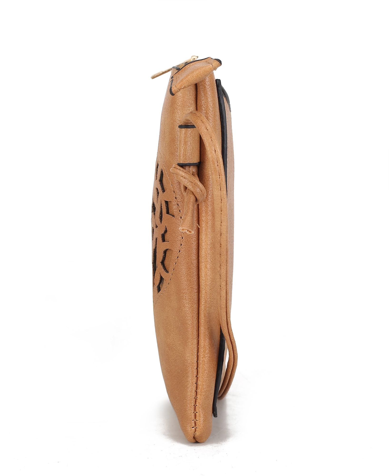 (camel)Heartly Crossbody Vegan Leather Bag by Mia K - BagNook