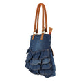 Load image into Gallery viewer, Abby Denim Frill Shoulder Bag - Upcycled Leather - BagNook
