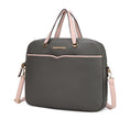 Load image into Gallery viewer, (charcoal)Rose Vegan Leather Laptop Briefcase by Mia K - BagNook
