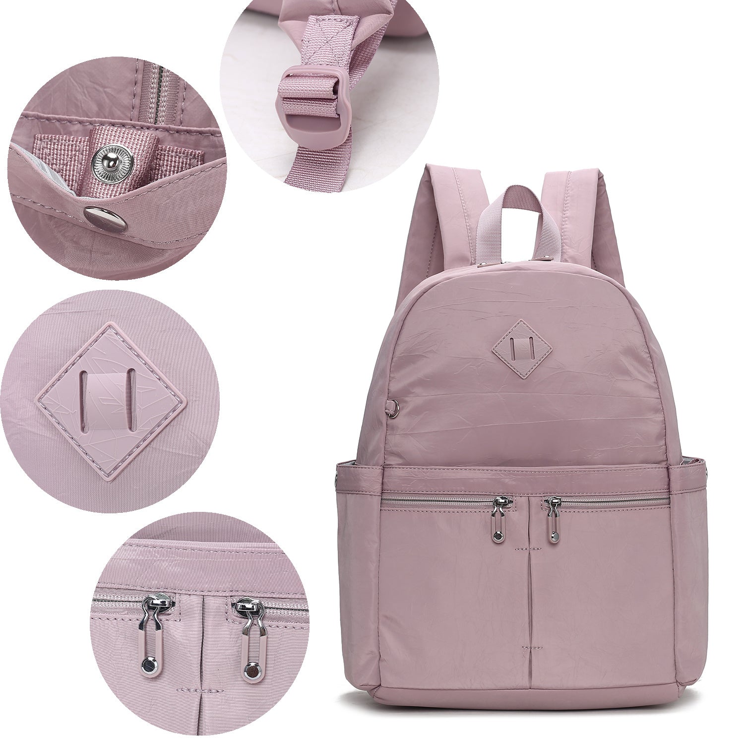 (mauve)Tatum Travel & School Daypack by Mia K - BagNook