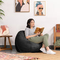 Load image into Gallery viewer, Jaxx Saxx 3 ft Round Bean Bag - Black - BagNook
