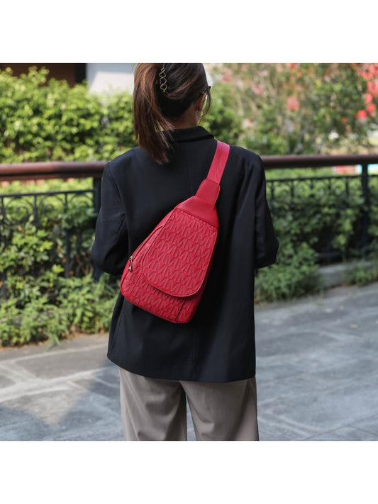 (red)Cleisy M Embossed Women Sling Bag by MKF - BagNook