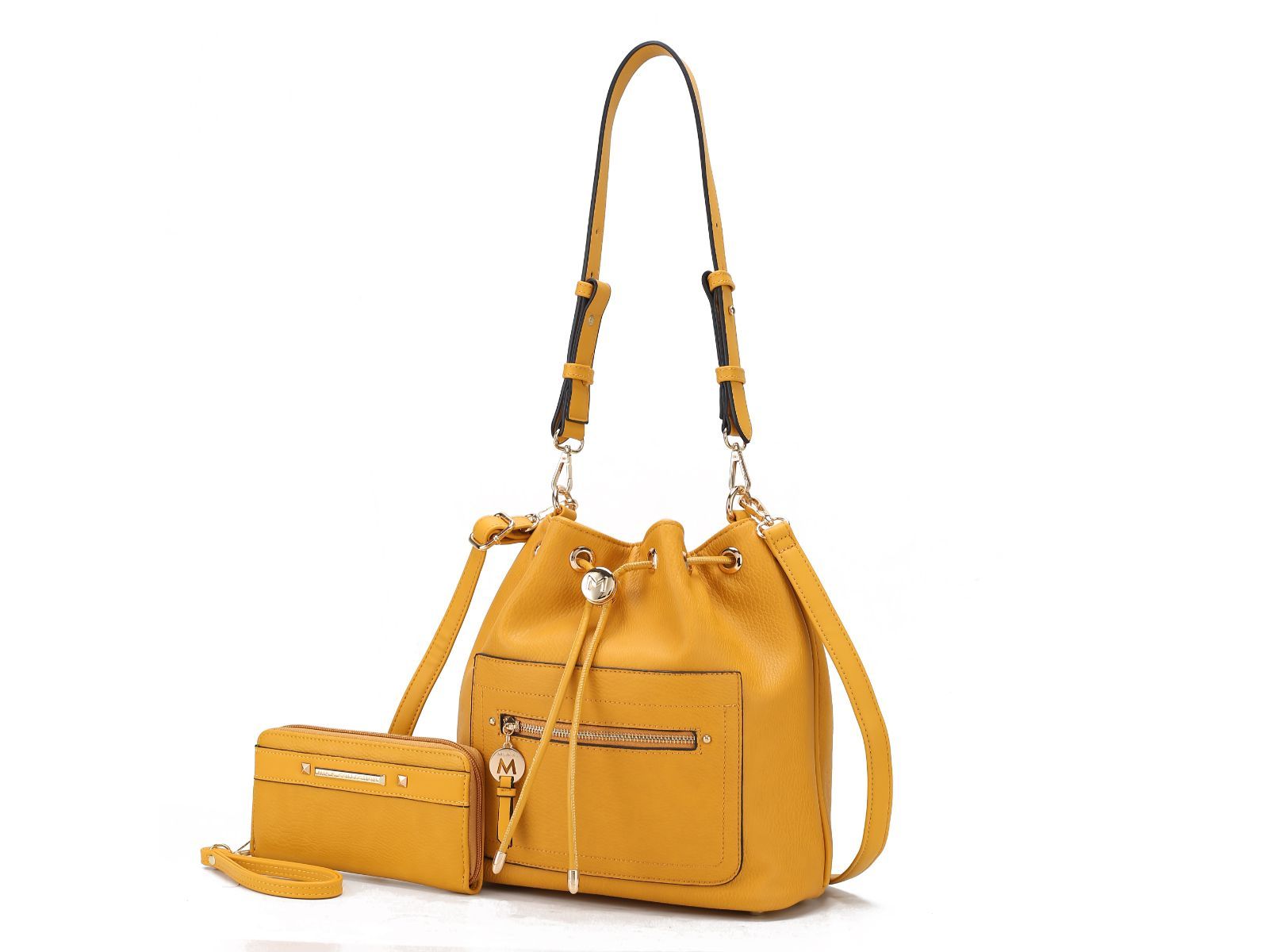 (yellow)Larissa Women's Bucket Bag with Wallet by Mia k - BagNook