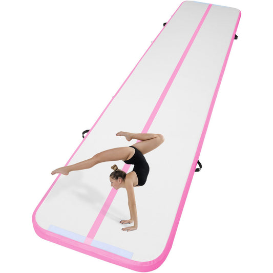 VEVOR Gymnastics Inflatable Air Mat, 4" Thick, 16ft Pink - BagNook