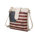 Load image into Gallery viewer, (beige)Josephine Vegan Leather FLAG Crossbody by Mia K - BagNook

