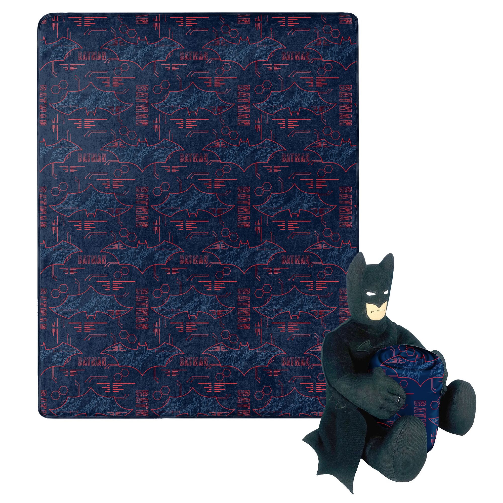 Batman - Cyber Symbols Throw Blanket & Hugger Set - BagNook