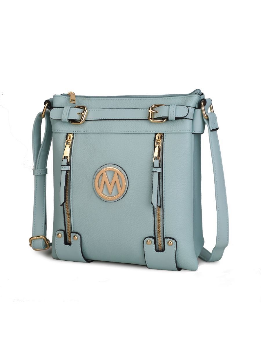 (seafoam)Lilian Vegan Leather Crossbody by Mia k - BagNook