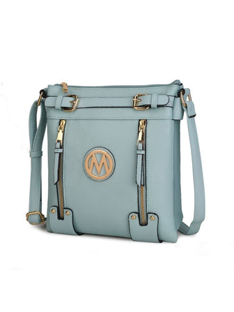 (seafoam)Lilian Vegan Leather Crossbody by Mia k - BagNook