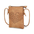 Load image into Gallery viewer, (camel)Heartly Crossbody Vegan Leather Bag by Mia K - BagNook
