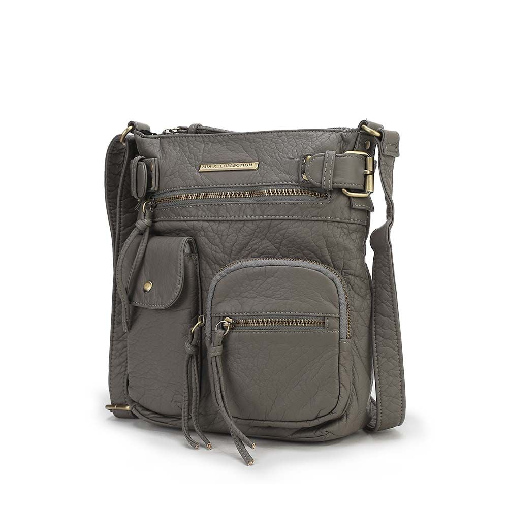 (grey)Vintage Stiella Shoulder Handbag by Mia K - BagNook