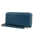 Load image into Gallery viewer, (teal)Ellie Vegan Leather Flower Embossed Wristlet by Mia K - BagNook
