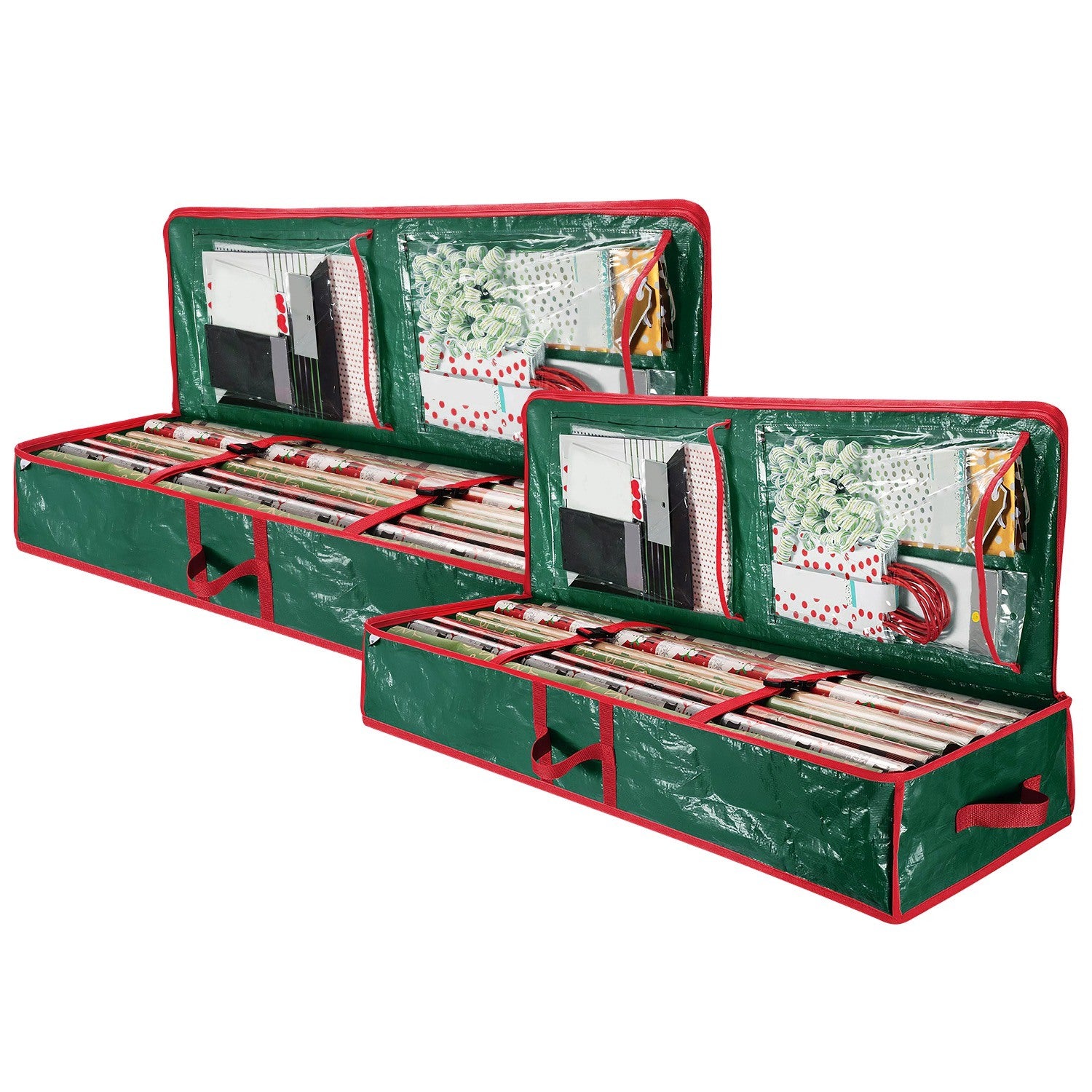 2Pcs Christmas Wrapping Paper Storage Containers - BagNook