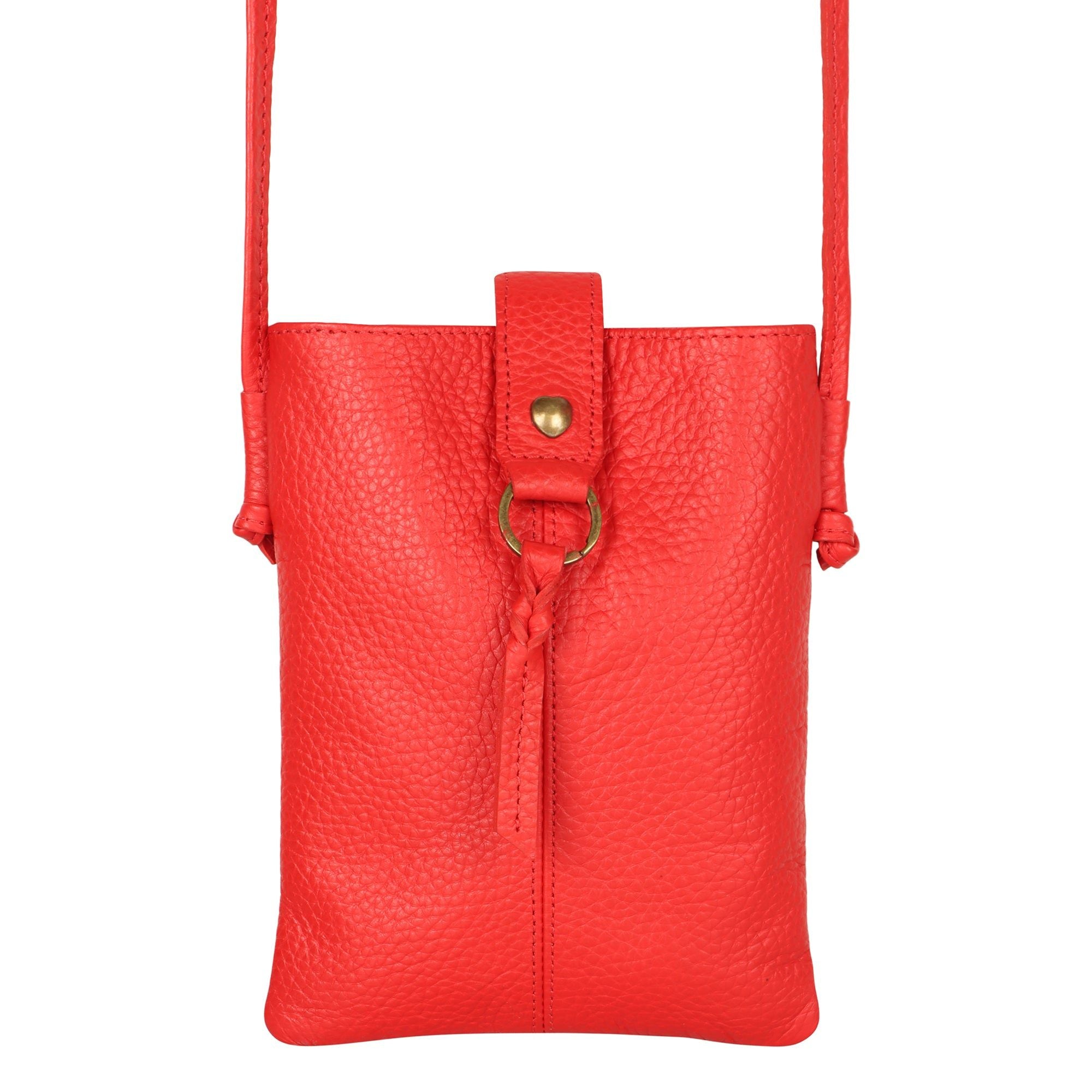 Jennie Small Crossbody w/Slim Strap - Vibrant Red - BagNook