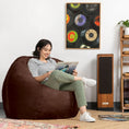 Load image into Gallery viewer, Jaxx Saxx 4 Foot Round Bean Bag, Chocolate - BagNook
