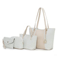 Load image into Gallery viewer, (white)Lippa M Signature Crocodile Embossed Tote Set by Mia K - BagNook
