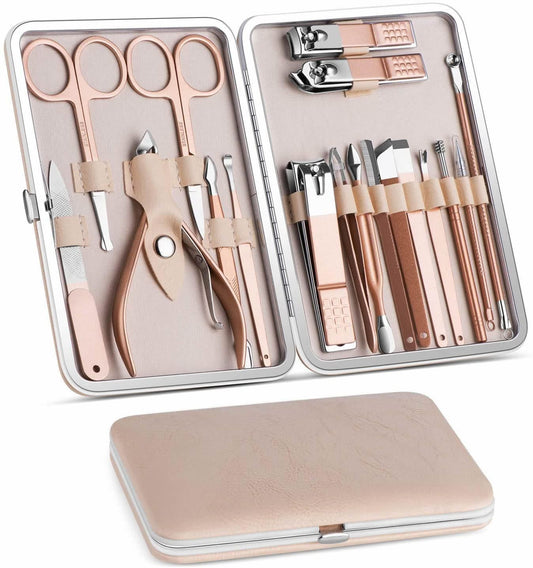18 In 1 Lovely Lady DIY Manicure Pedicure Tool Set - BagNook
