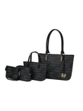 Load image into Gallery viewer, (black)Alexy M Signature 4pc Tote Set by Mia k - BagNook
