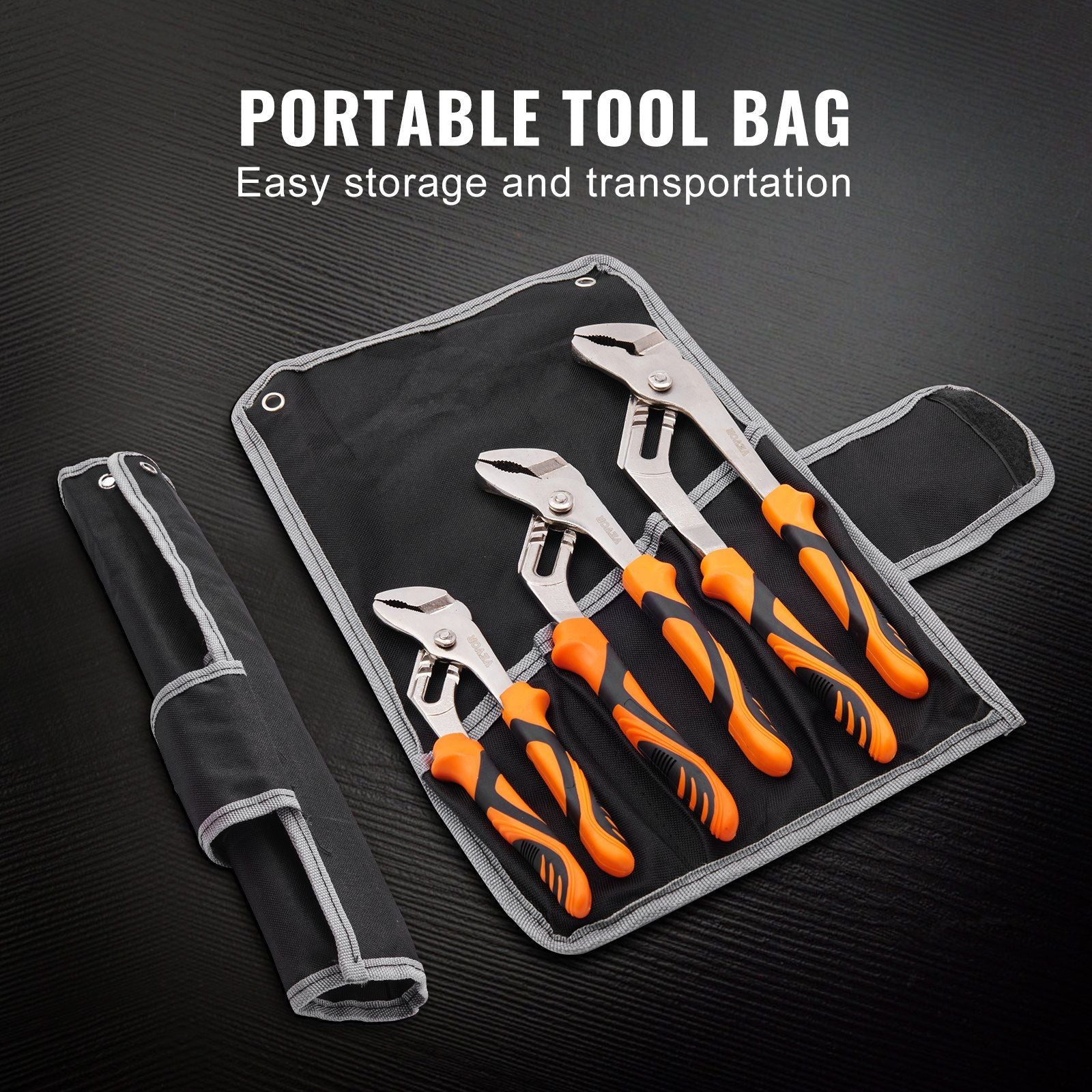 VEVOR 3pc Groove Joint Pliers Set, 12/10/8 inch - BagNook