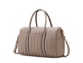 Load image into Gallery viewer, (taupe)Luana Quilted Vegan Leather Duffel Bag by Mia k - BagNook
