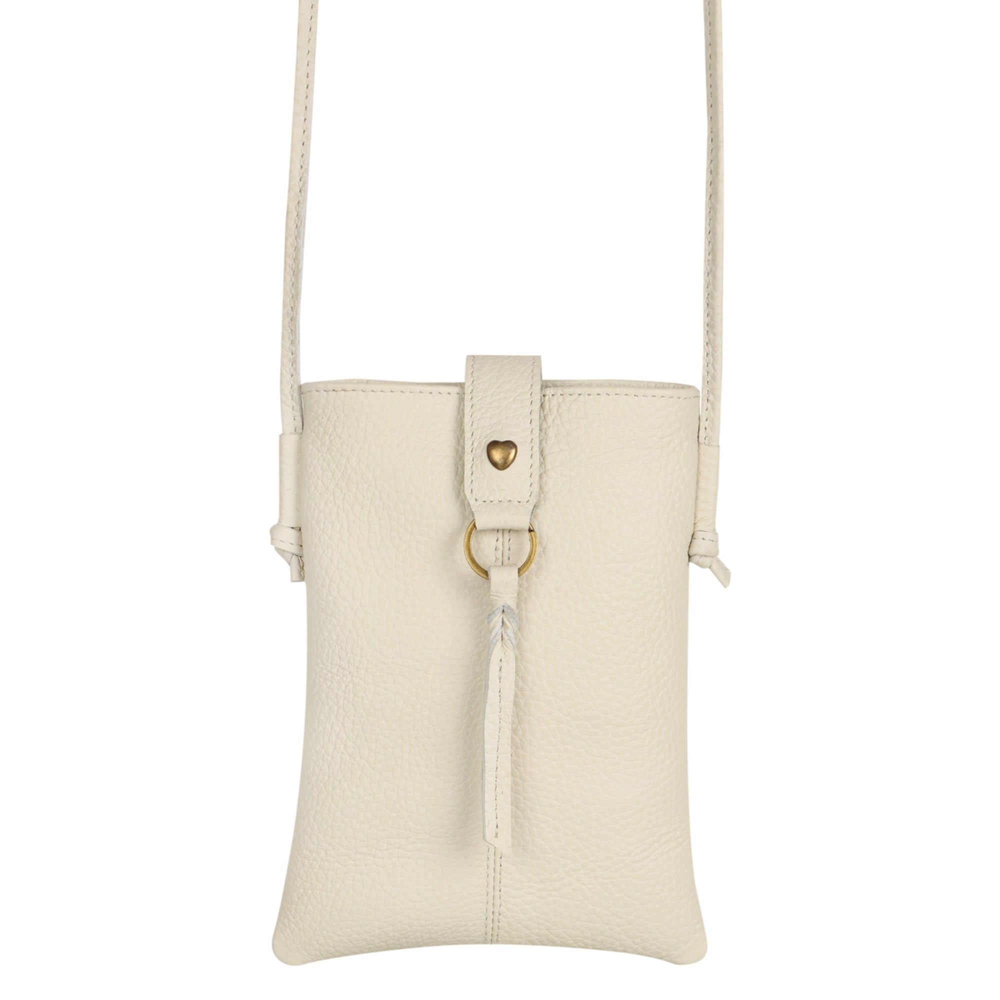 Jennie Small Crossbody w/Slim Strap - Cream White - BagNook