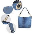 Load image into Gallery viewer, (blue)Wandy Soft Vegan Leather Hobo & Wallet Set by Mia K - BagNook

