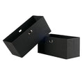 Load image into Gallery viewer, Torino 2-Pc Set Folding Fabric Baskets Black - BagNook
