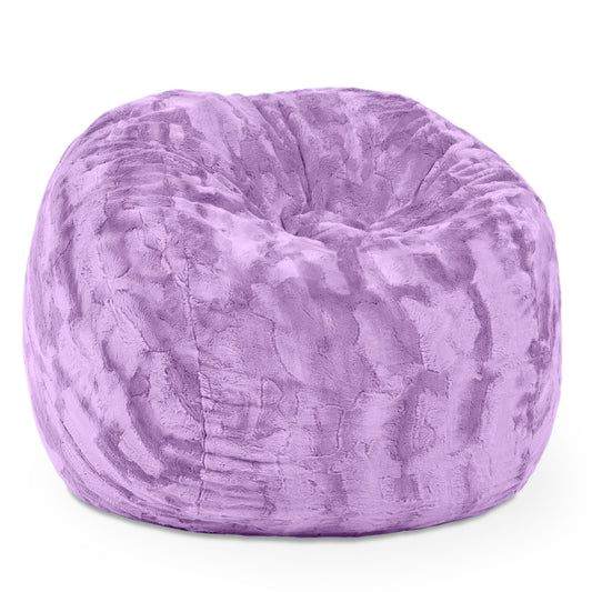 Jaxx Saxx 3 Ft Bean Bag Chair - Faux Fur - Bellflower Purple - BagNook