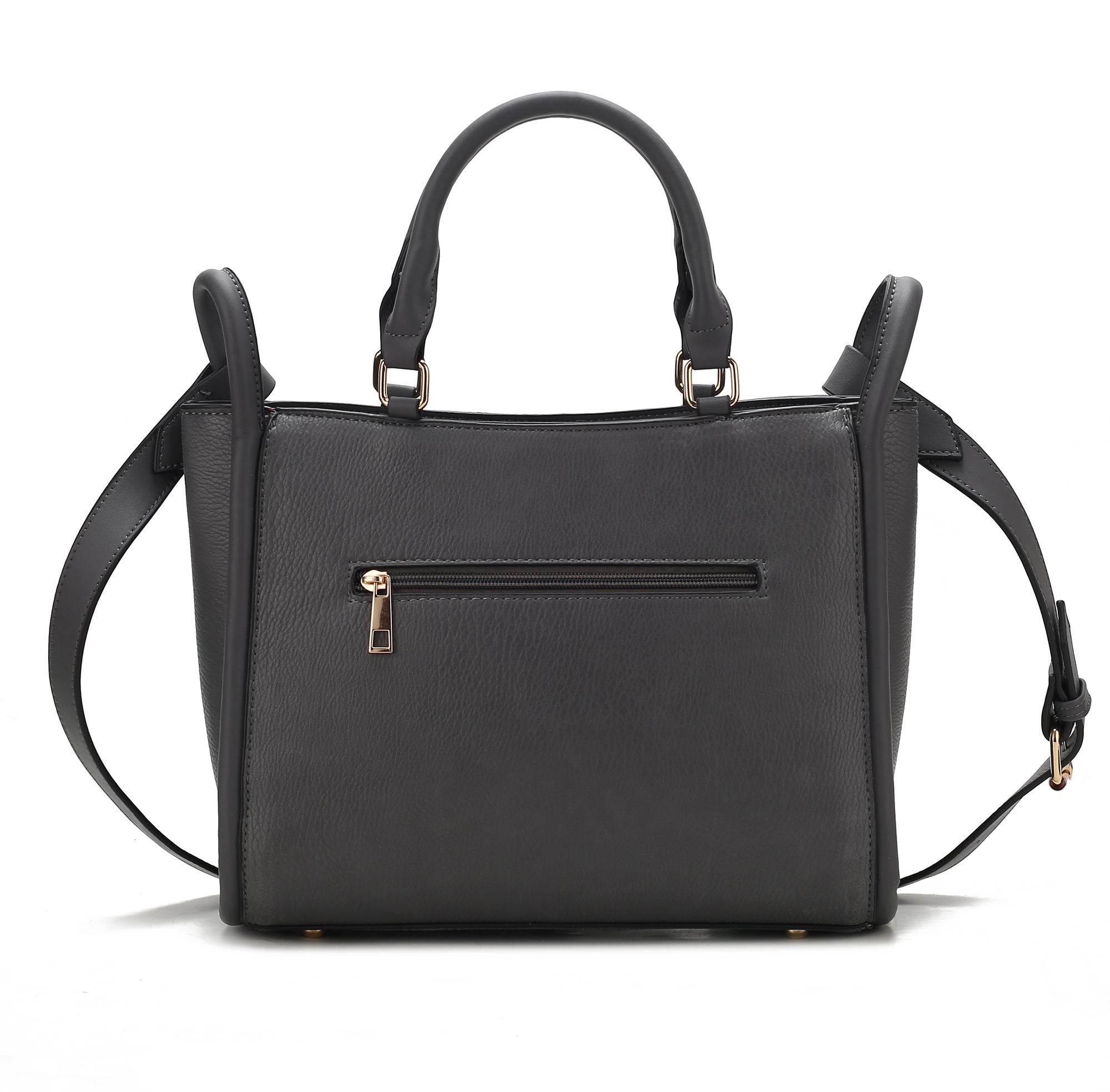 (charcoal)Melody V-Leather Tote by Mia K - BagNook