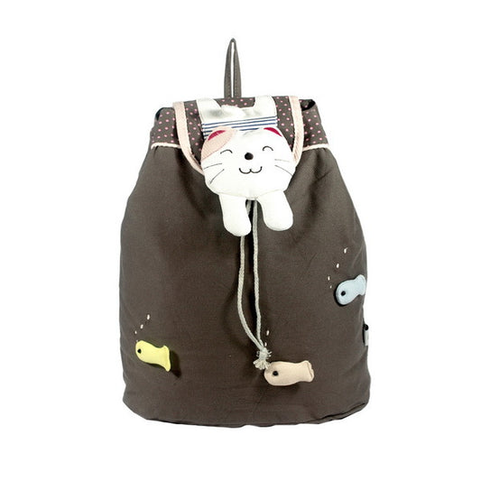 Catch the Fish 100% Cotton Fabric Art School Daypack - BagNook