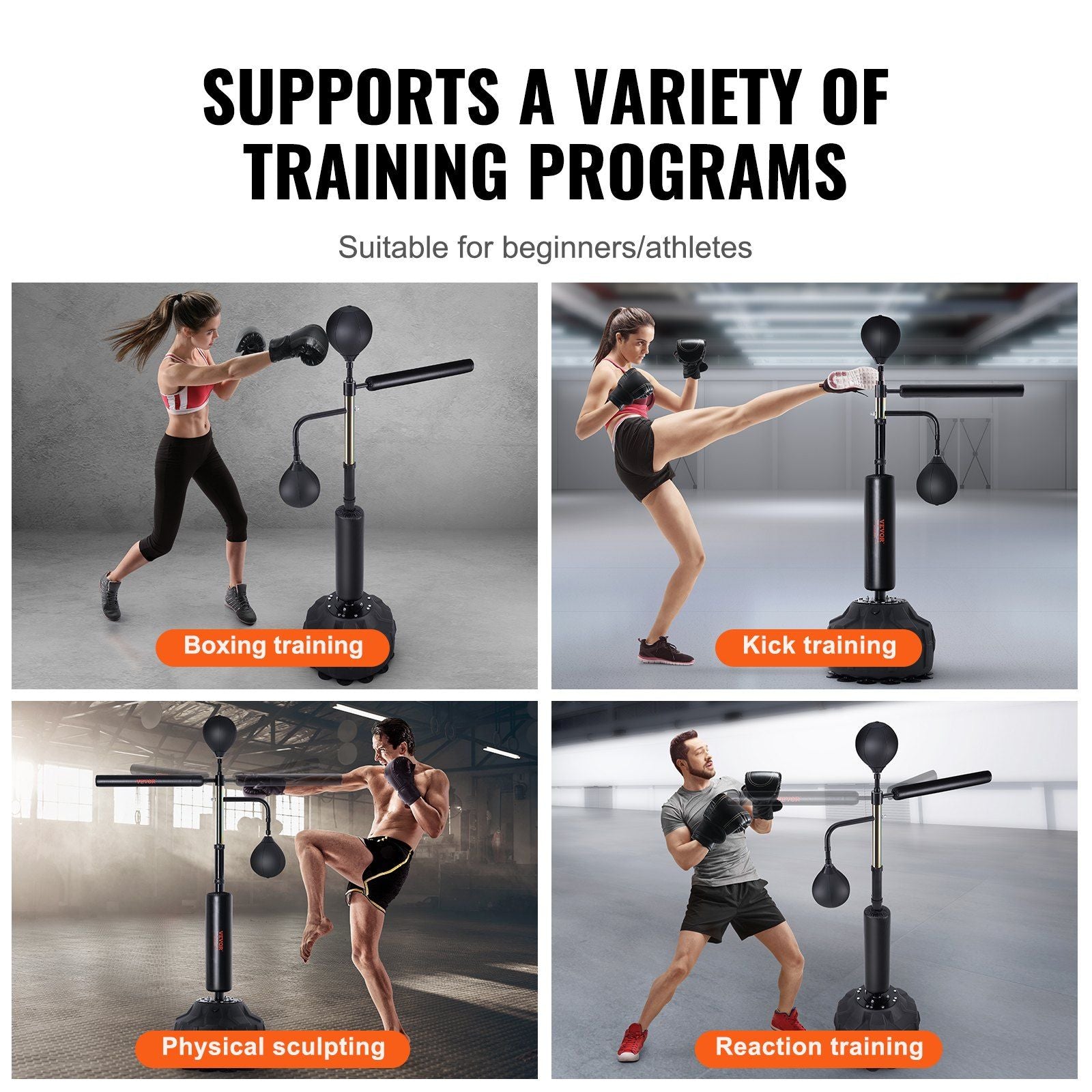 VEVOR Boxing Speed Trainer Punching Bag with Stand - Height Adjustable - BagNook