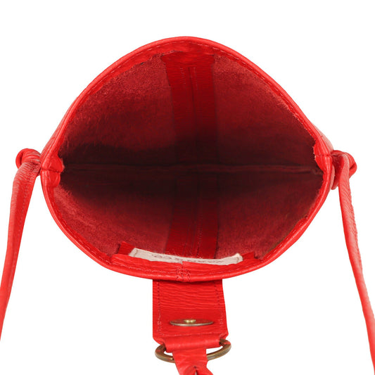 Jennie Small Crossbody w/Slim Strap - Vibrant Red - BagNook