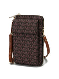Load image into Gallery viewer, (brown)Mala Phone Wallet Vegan Leather Crossbody Bag by Mia k - BagNook
