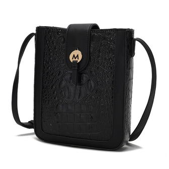 (black)Molly Crossbody Phone Bag w/Snap Closure by Mia K - BagNook