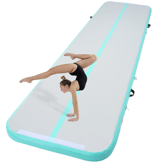VEVOR Gymnastics Inflatable Air Mat, 4" Thick, 13ft Mint Green - BagNook