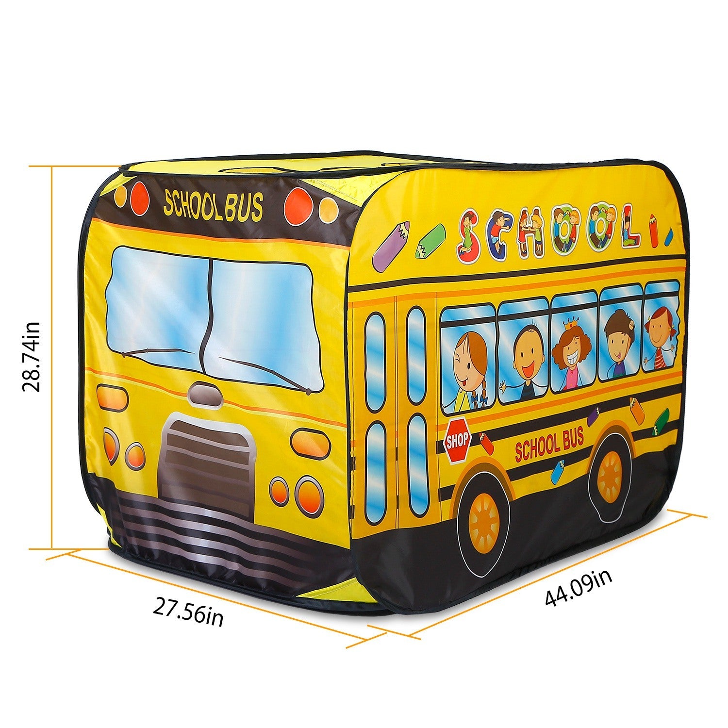 Kids Indoor-Outdoor Play Tent Pop Up School Bus w/Bag - BagNook