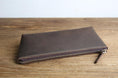 Load image into Gallery viewer, (dark brown)The Pallavi | Handmade Leather Pencil / Makeup Bag - BagNook
