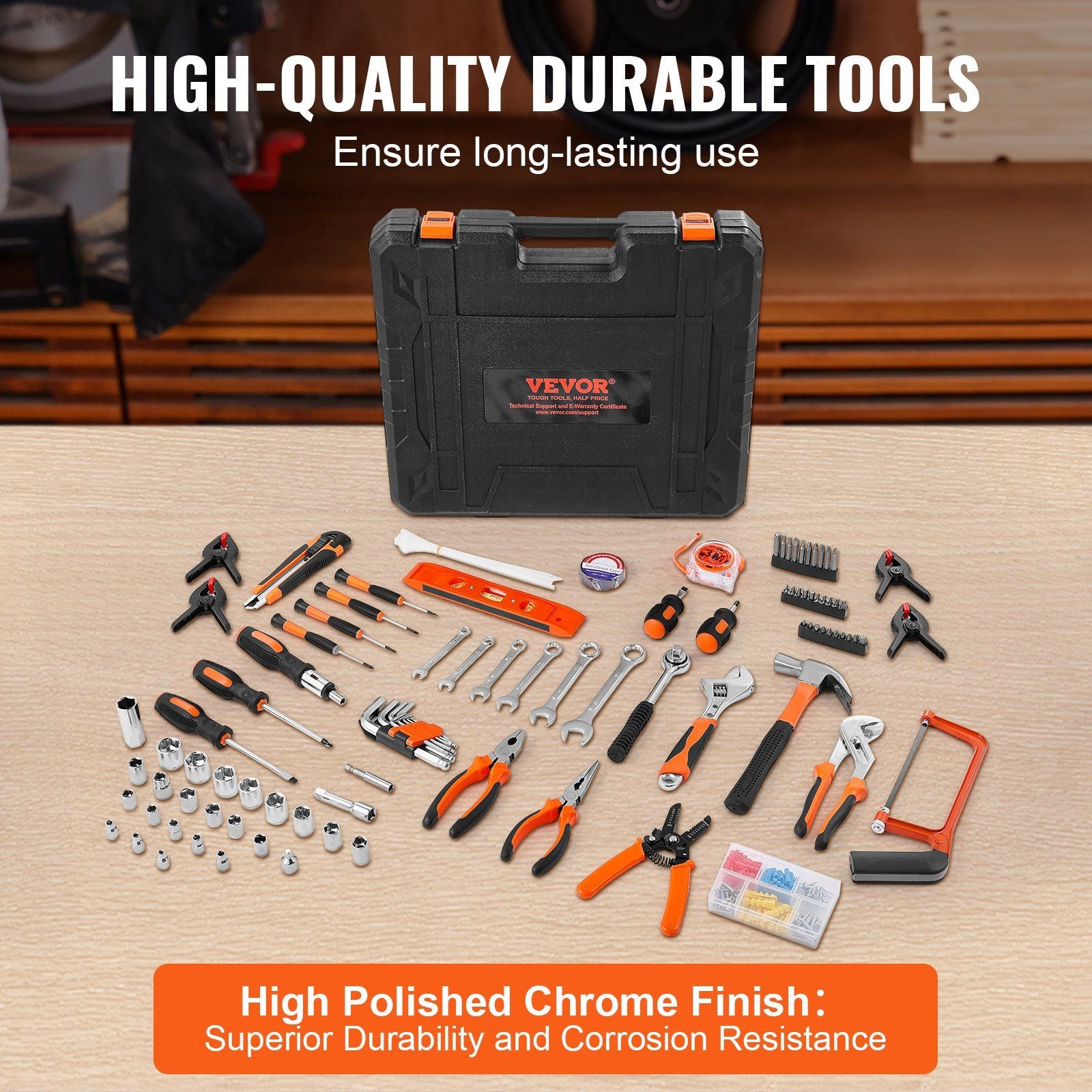 VEVOR 216pc Tool Kit - General Household Hand Tool Set - BagNook
