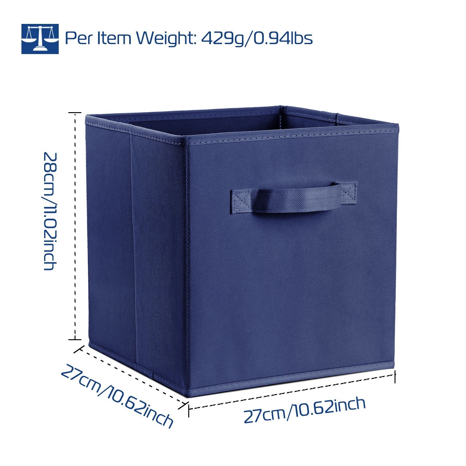 4pc Foldable Cloth Storage Cubes with Handle - Organizer Bins - BagNook