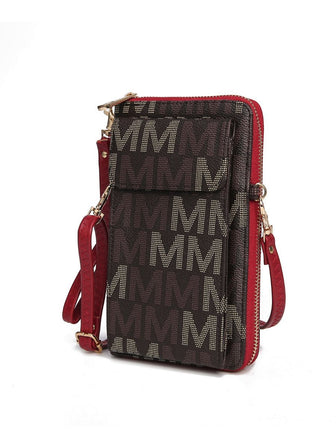 (red)Cossetta Two-in-One Cell Phone Crossbody Wristlet by Mia k - BagNook