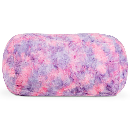 Jaxx Saxx 4 ft Sofa Bean Bag Couch - Faux Fur - Unicorn Pink - BagNook