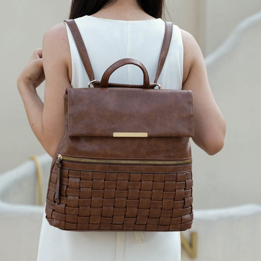 (cognac)Alba Convertible Daypack by Mia K - BagNook