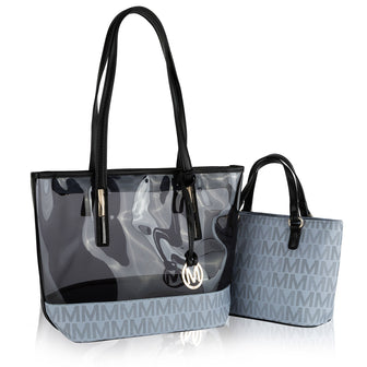 (grey)Tayla 2pc Tote & Mini by Mia K - BagNook