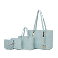 Load image into Gallery viewer, (light blue)Arya 4pc Signature Vegan Leather Tote Bag Set by Mia K - BagNook
