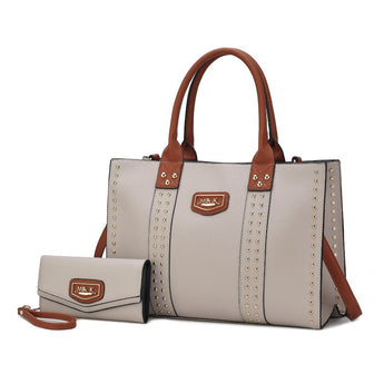 (taupe)Davina Tote Set w/wallet her Crossover Womens Purse by Mia K - BagNook