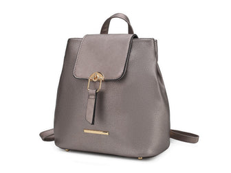 (pewter)Ingrid Vegan Leather Convertible Daypack by Mia k - BagNook